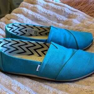 Toms Vibrant Blue Canvas Loafers